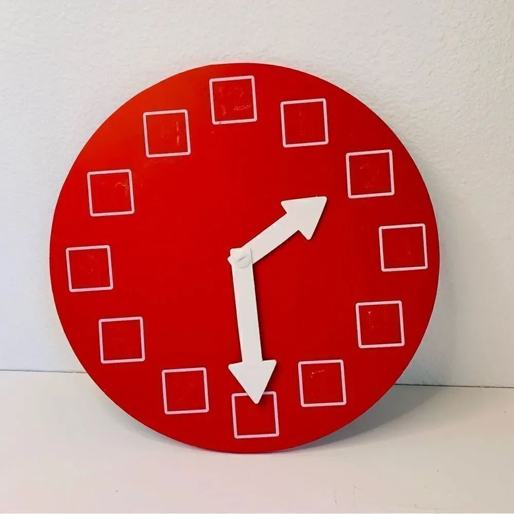 Chalk Red Teaching Clock‎